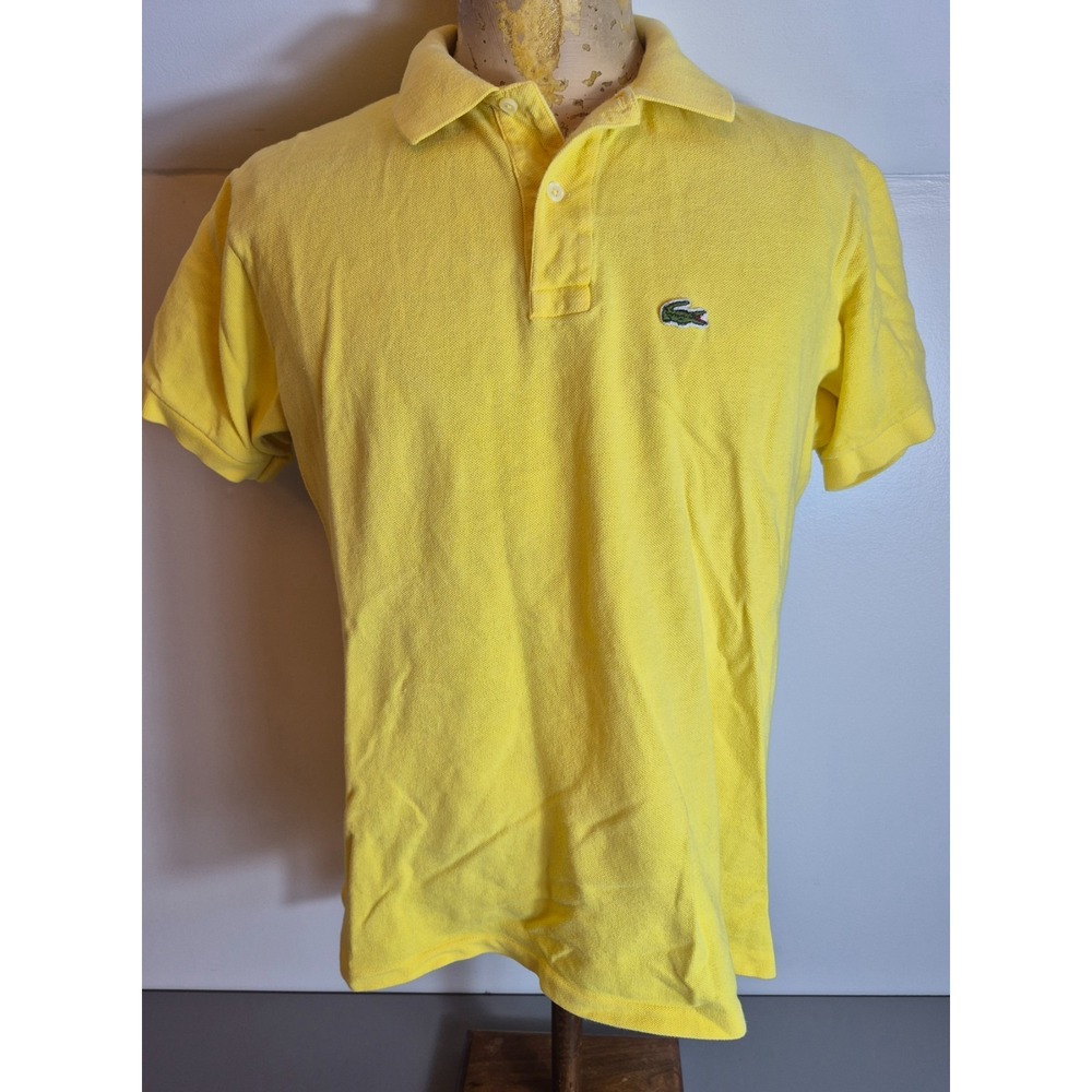 Vintage Izod Lacoste Grand Patron Polo Shirt Mens Medium Yellow